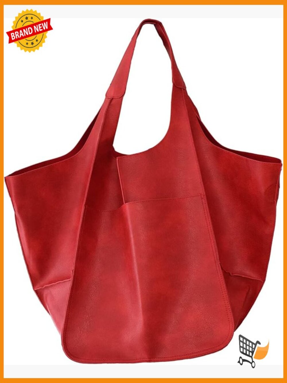 Oversized Leather Tote Bag Huge Capacity Work Hobo Bucket Purse